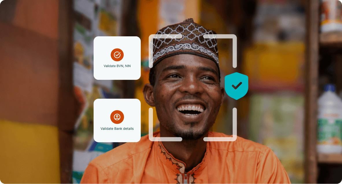 A customer being verified