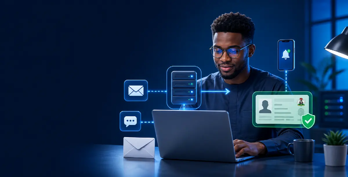 Developer sending messages and checking a customer identity