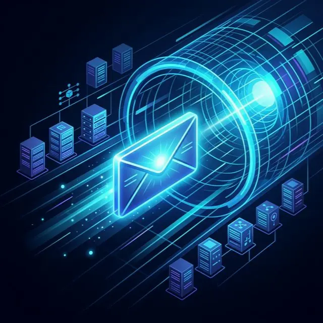 Email moving through a secure delivery network